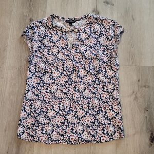 Banana Republic Blue White Floral Blouse Size Small